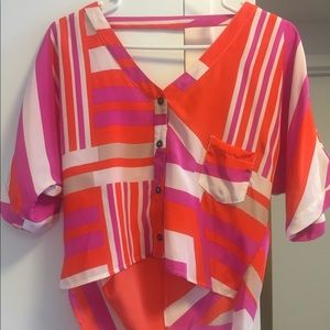 Seduce Silk Multi Colored Top Size 2